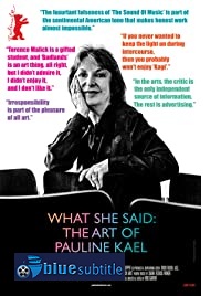 دانلود کامل زیرنویس فارسی مستند What She Said: The Art of Pauline Kael 2018